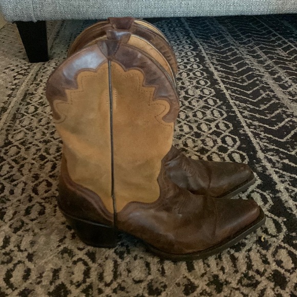 J.B. Dillon Shoes - Brown & Tan Cowboy Boots